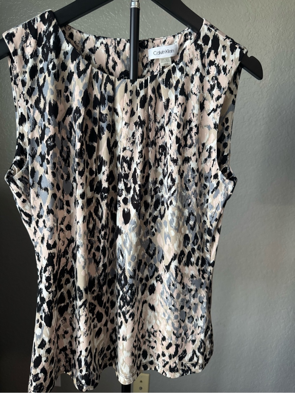 Calvin Klein Beige and Black Animal Print Sleeveless Camisole